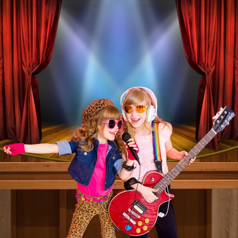 Baocicco 6.5x5ft Vinyl Huge Swanky Red Curtain Stage Backdrop Photography Background Wedding Hall Red Carpet Spotlight Celebrating Festival Party Children Lovers Adults Photo Backdrop Photo Studio - Image 4